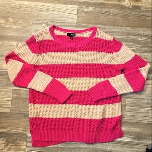 a.n.a. sweater women pink & cream stripes sz XL